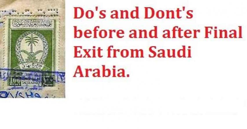 Procedure of Final Exit from Saudi Arabia
