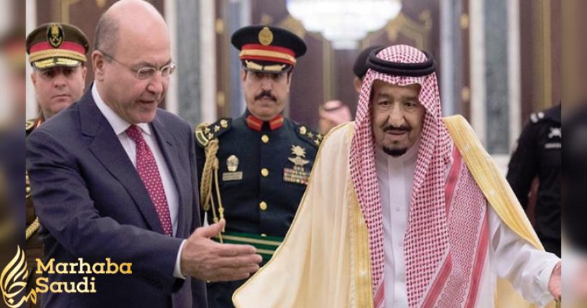 Saudi's King Salman welcomes Iraqi president on first visit to kingdom