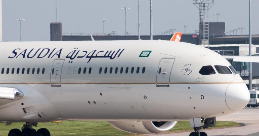 SAUDIA Flight Coming from Japan Arrives At King Khalid International Airport