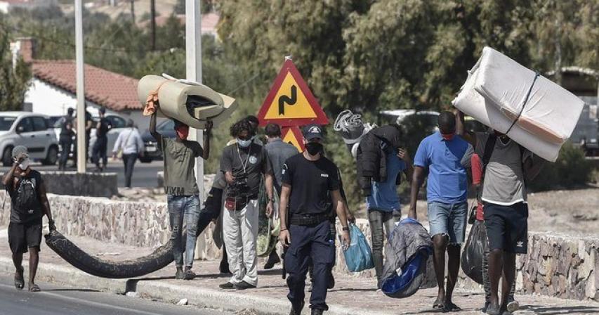 Fire near Greece's Samos migrant camp under control, three detained