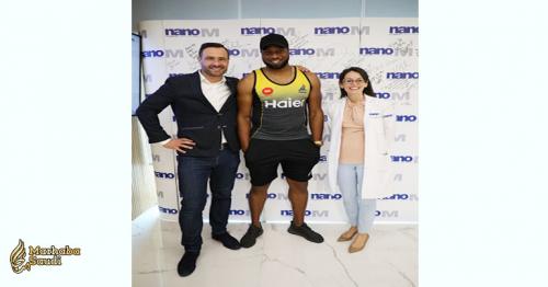 Ace cricketer Kieron Pollard visits the futuristic nanoM sports clinic in the UAE during PSL 2019